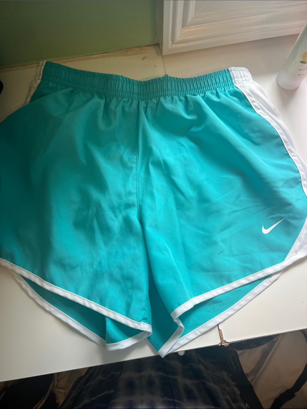 Nike girls size largeTeal Athletic Shorts with White Trim